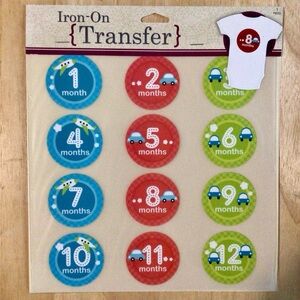 Vibrant Milestone Month Iron-On Transfers